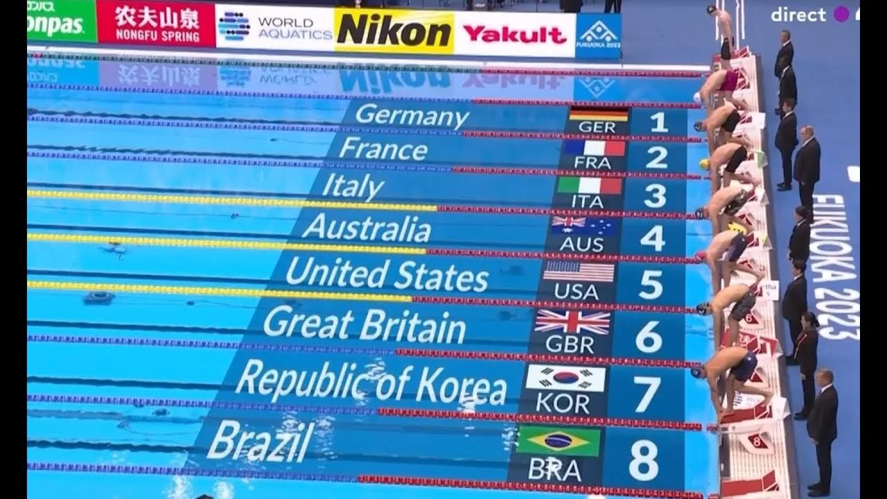 Léon Marchand s’impose en natation lors de la coupe du monde en petit bassin